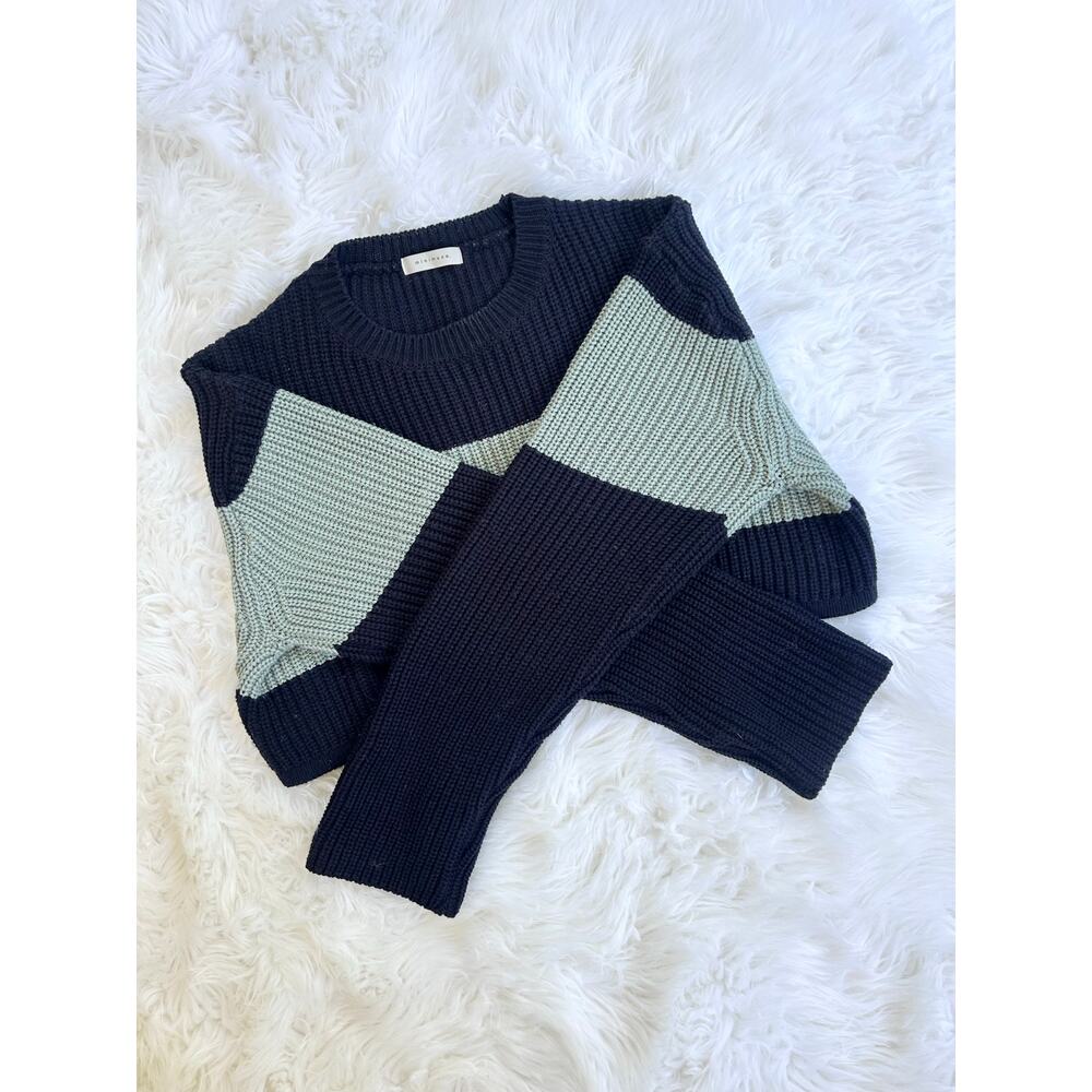 Urban Outfitters Crop Crewneck Sweater in Black and Sage